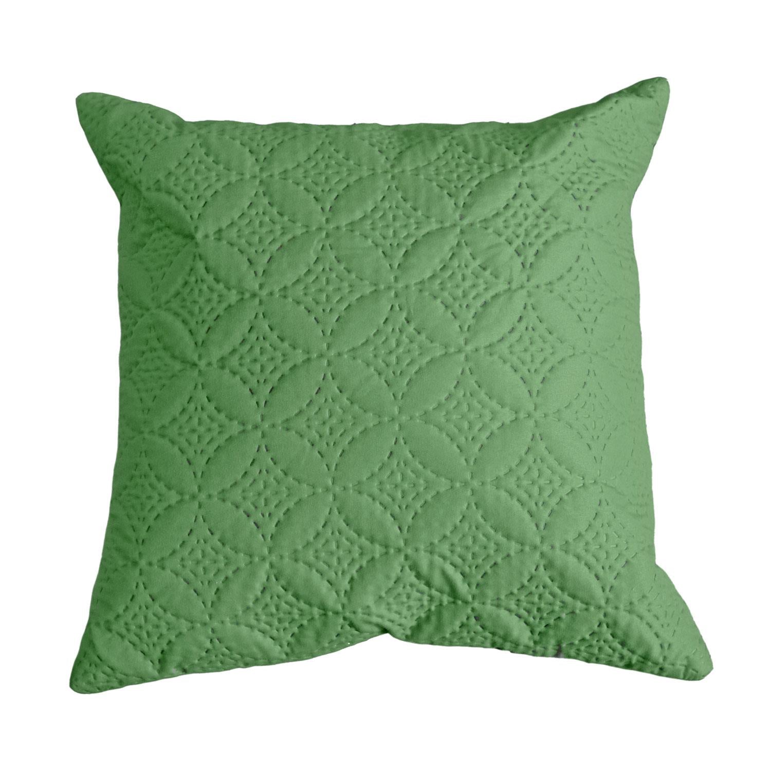 Ultrasonic Quilted Embossed Cushion Cover | 40cm x 40cm | Green