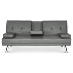 Manhattan Faux Leather Sofa Bed 2 Seater | Grey
