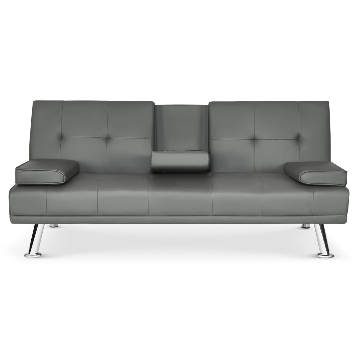 Manhattan Faux Leather Sofa Bed 2 Seater | Grey