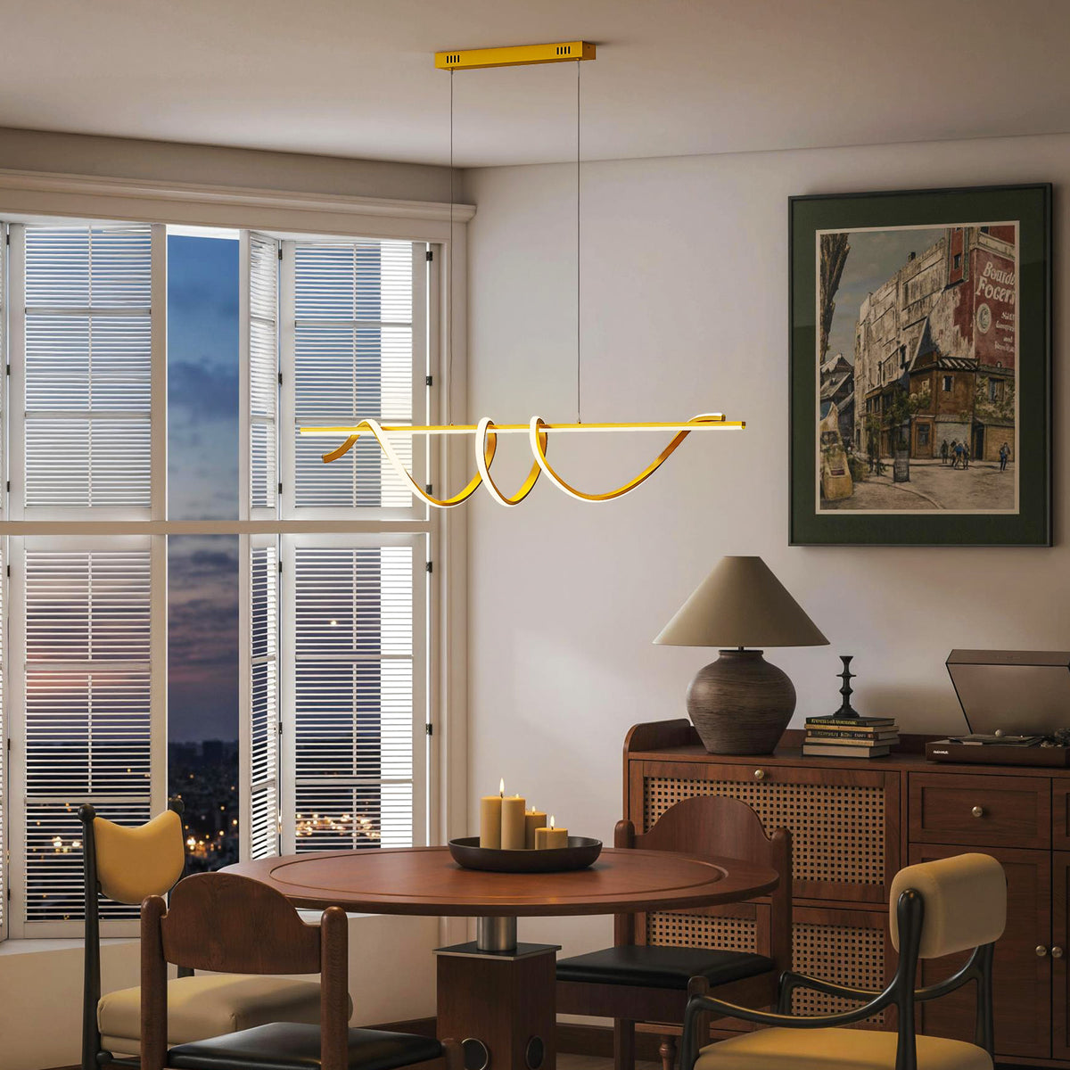 HOMCOM Pendant Light, Ceiling Light With 3 Colour Temperatures