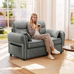 Modern Seater Sofa With Thick Cushion Side Pockets | M | Grey