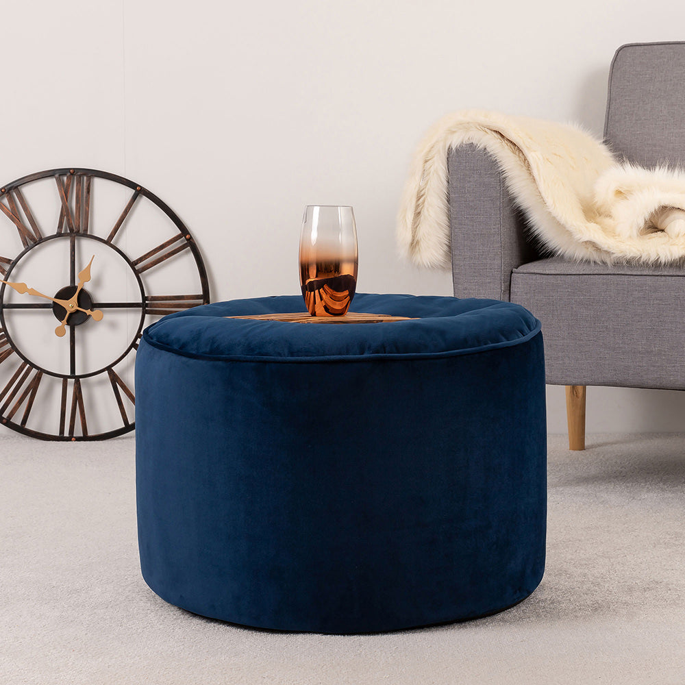 Milano Velvet Bean Bag Pouffe | Navy Blue