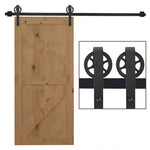 6.6ft Sliding Wood Barn Door Hardware Kits Track Industrial