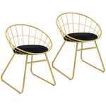 Metal Wire Dining Chairs With Cushion Back