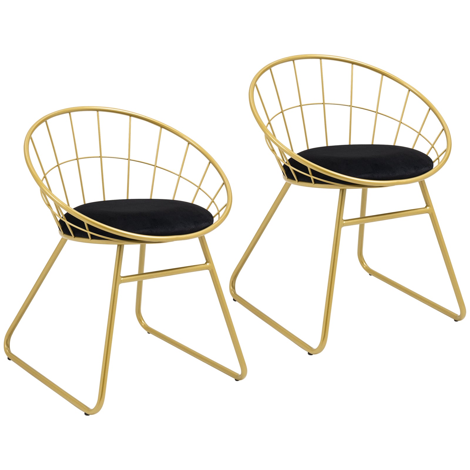 Metal Wire Dining Chairs With Cushion Back