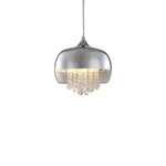 Luna Pendant 21cm 1xe14 Designer Light Crafted From A Chrome Fitting And Glass Shades With Suspended Crystals