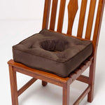 Faux Suede Coccyx Dining Chair Cushion With Ties | 40cm x 40cm | Brown