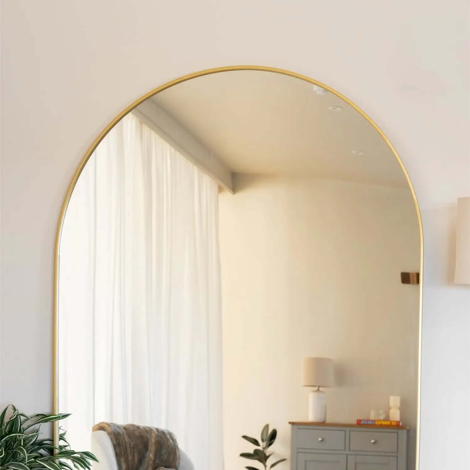 Akiko - Gold Metal Arched Mirror | 150cm x 60cm