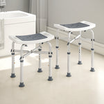 HOMCOM Adjustable Shower Stool With Foot Pads For Elderly Disabled