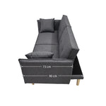 Finnley Two Seat Grey Sofa Bed | One Size | Grey