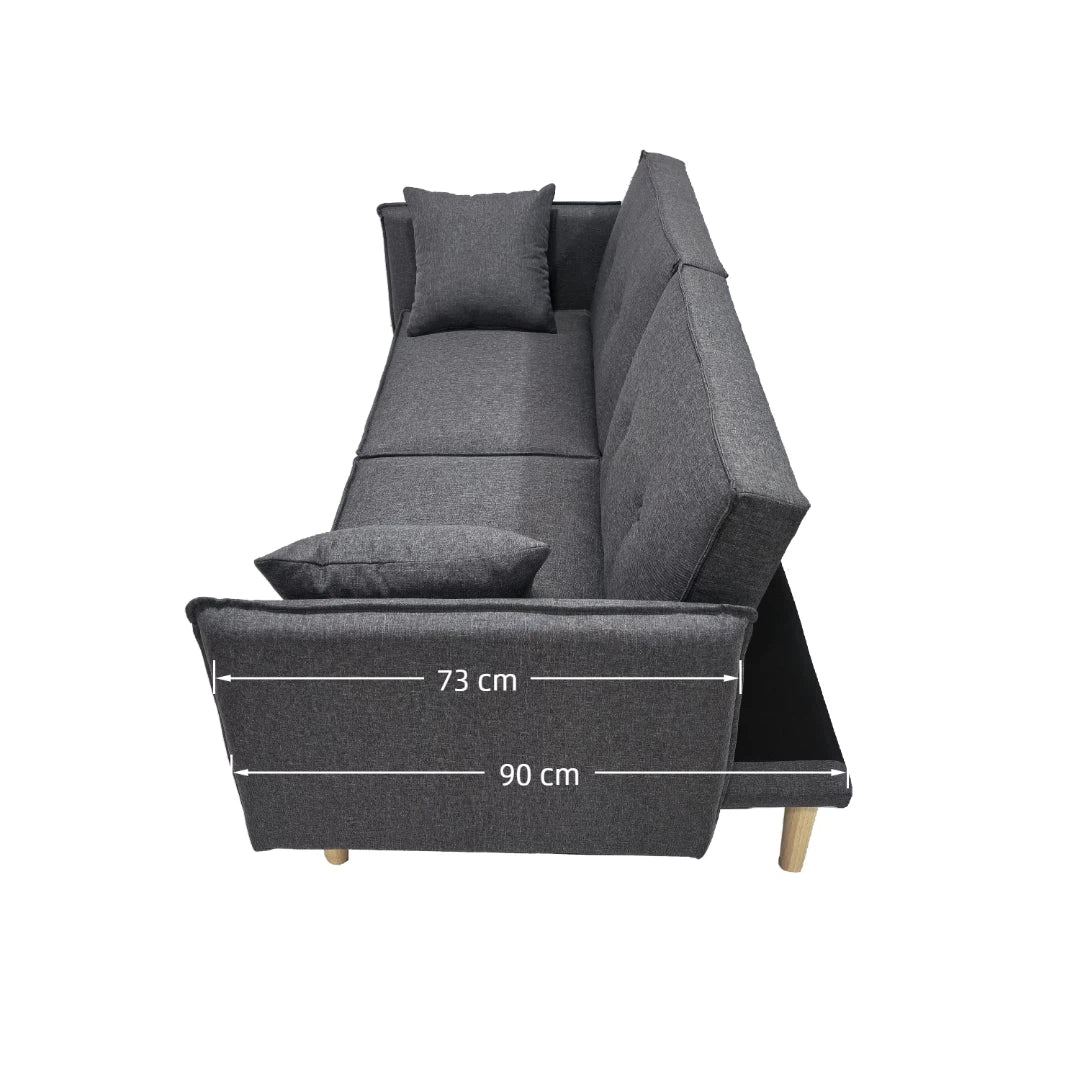 Finnley Two Seat Grey Sofa Bed | One Size | Grey
