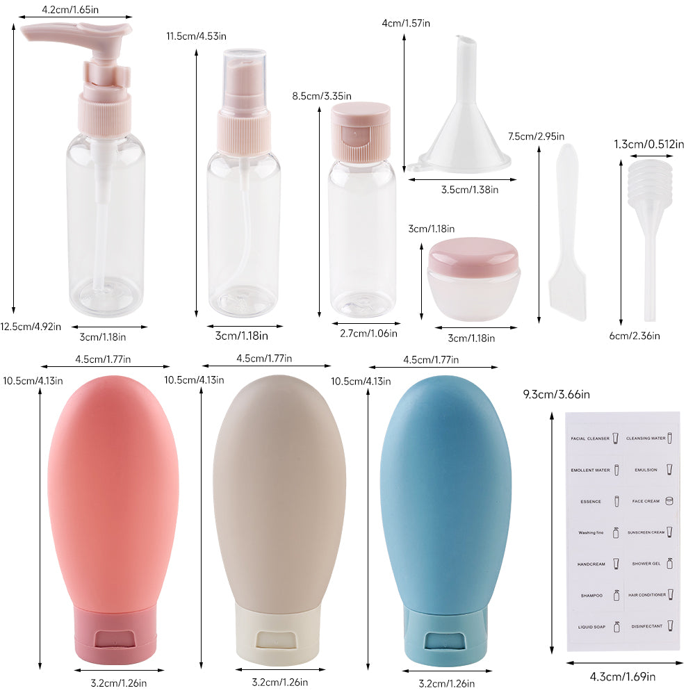 11pcs Portable Refillable Travel Bottle Set