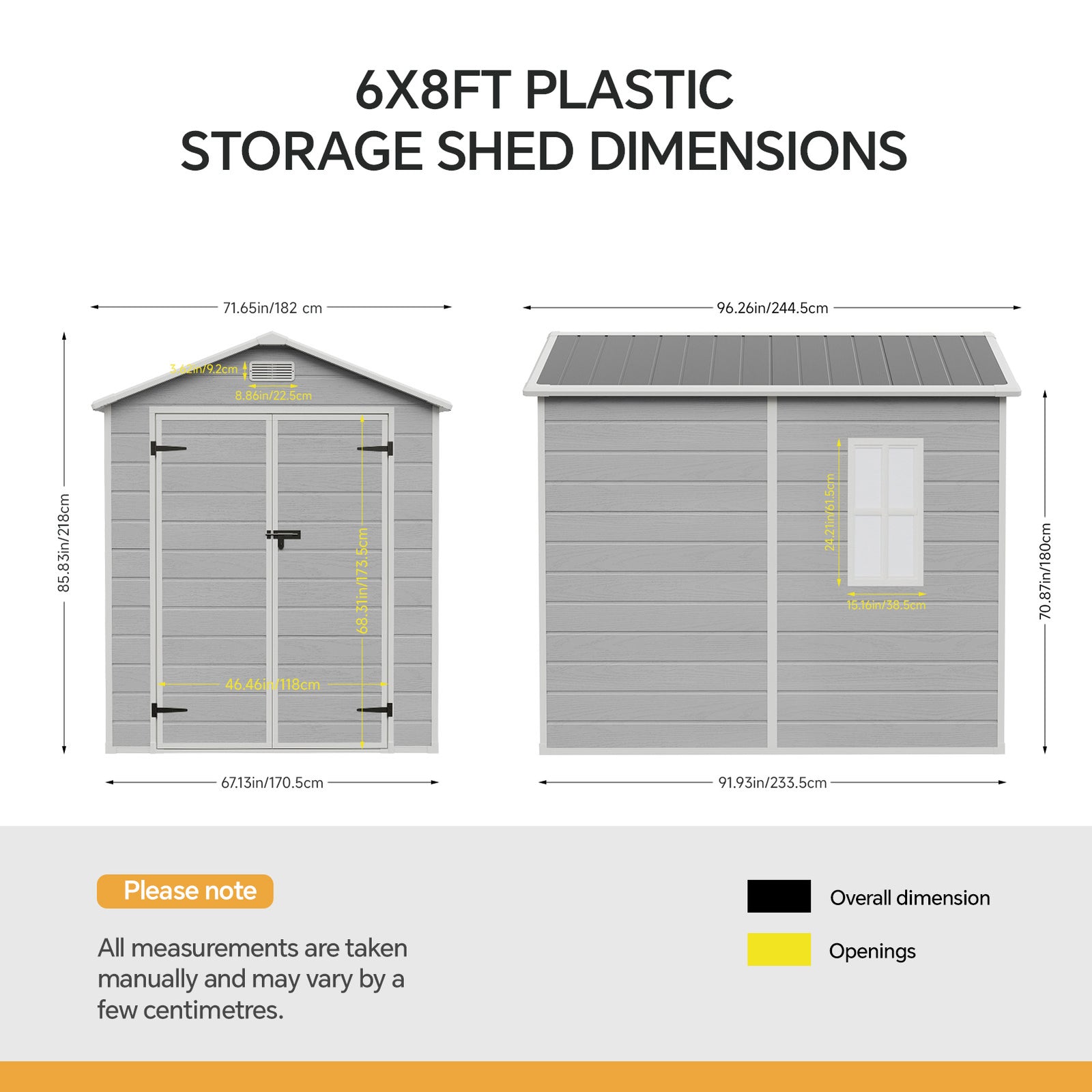 6x8 Ft Outdoor Garden Plastic Storage Shed | Grey
