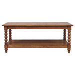 Solid Wood Spindle Coffee Table With Open Shelf