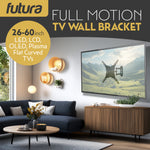 Universal Tv Wall Bracket Mount 26-60 Inch Tvs, Tilt, Swivel & 90 Rotation, Vesa 400mm X 400mm, 35kg Max Load Heavy Duty
