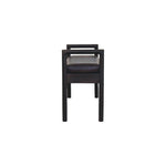 Gridline Bench, Upholestered Rich Black Leather, Black