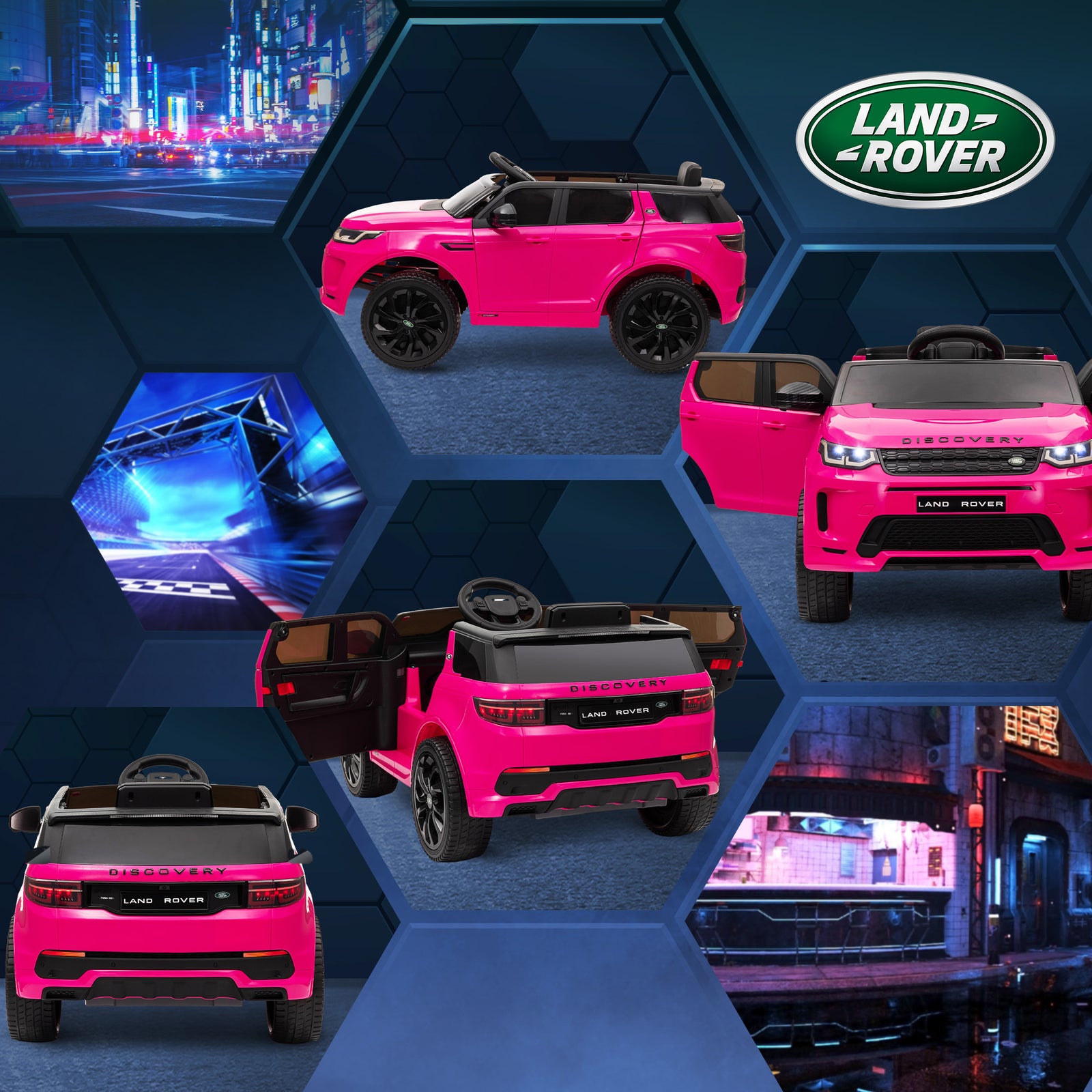 Land Rover Licensed Kids Electric Car W/ Remote Music | Pink