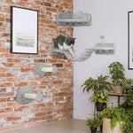 4pcs Cat Wall Shelves With Steps, Ladder, Jumping Platforms