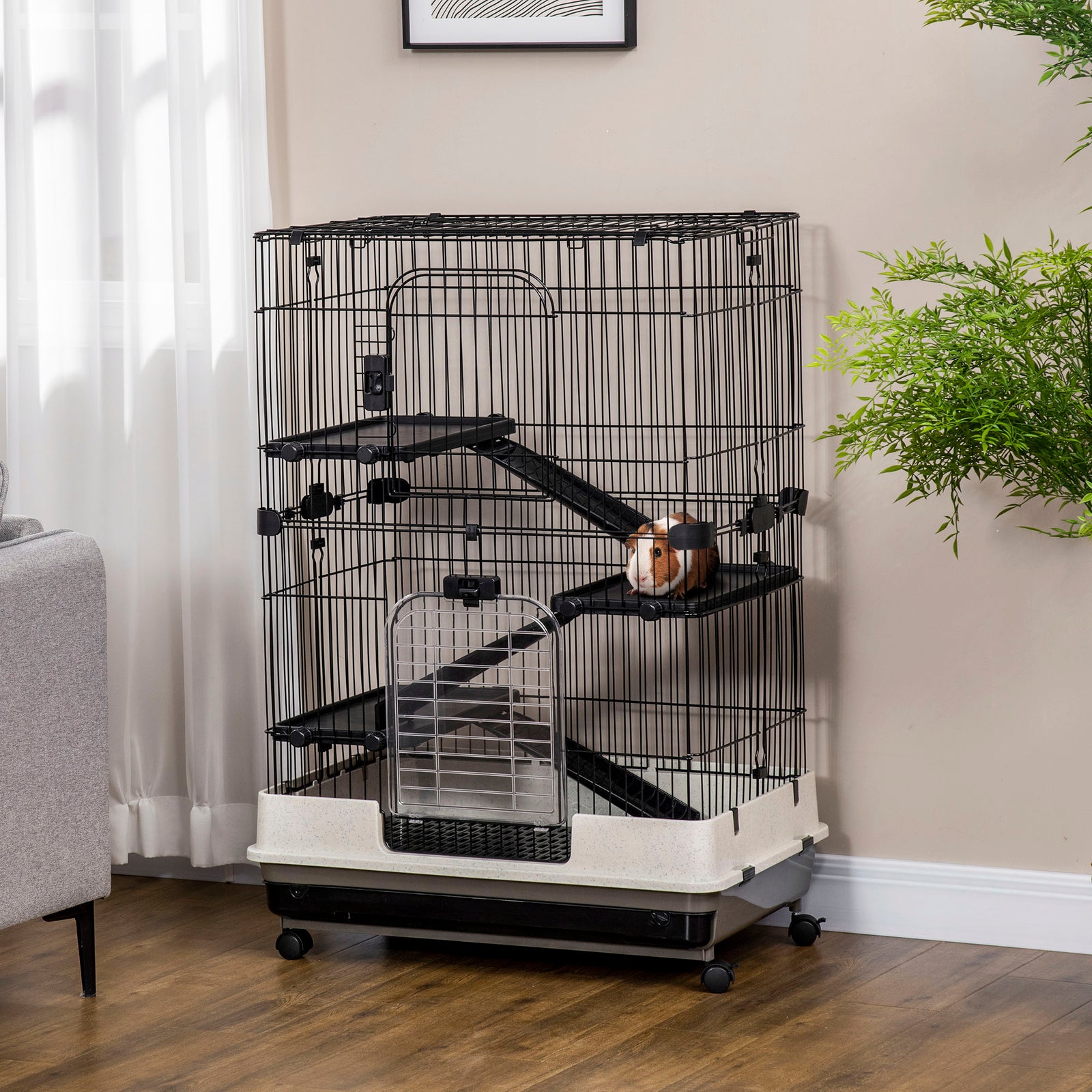 4/6-level Small Animal Cage, Indoor Pet House | Black