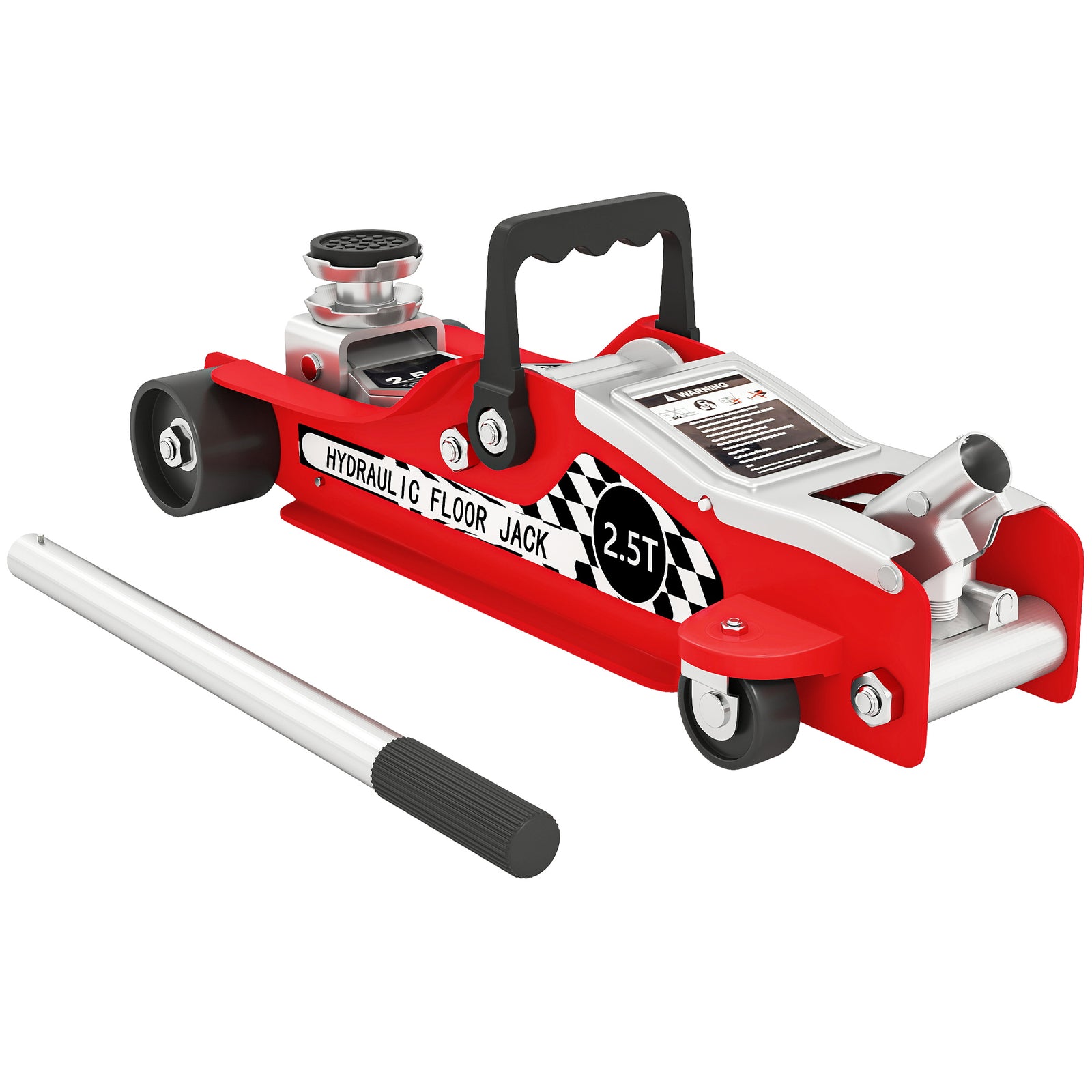 HOMCOM Hydraulic Low Profile Floor Jack, 2.5 T 80-360 Mm Car Jack