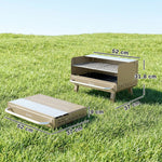 Portable Barbecue Grill With Adjustable Grates For Camping | Khaki