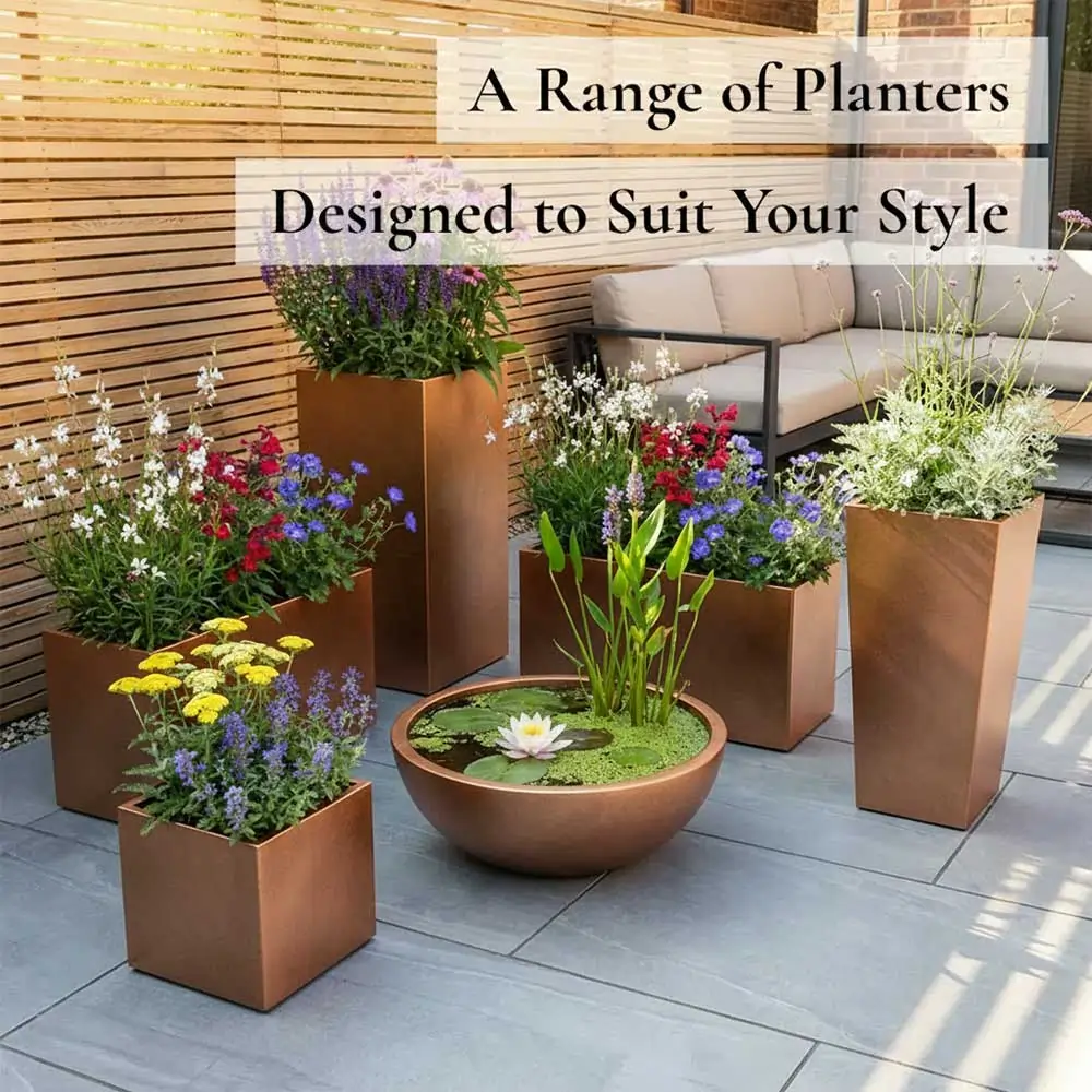 Zinc Galvanised Trough Planter | 100cm x 40cm x 40cm | Copper