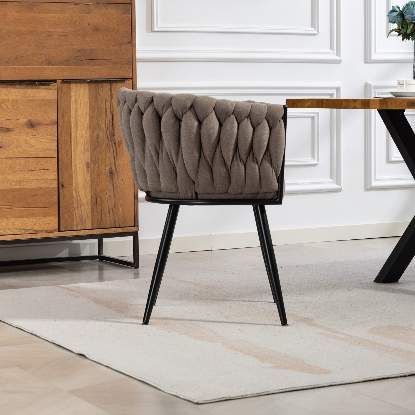 Aneta Fabric Accent Chairs - Set Of 2 | Brown
