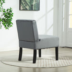 Valina Velvet Fabric Armless Accent Chair | Grey