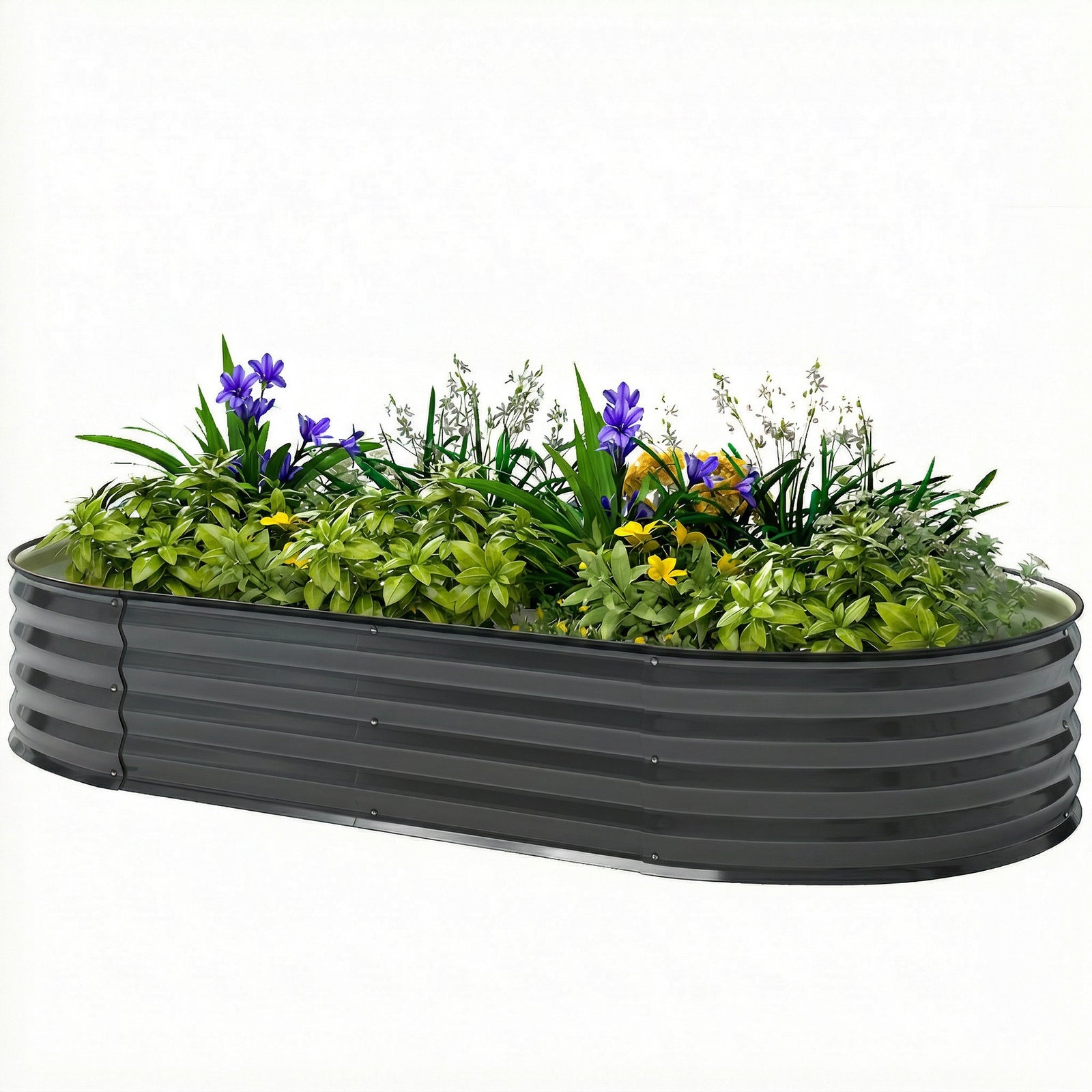 Galvanised Raised Garden Bed Planter Box | Dark Grey