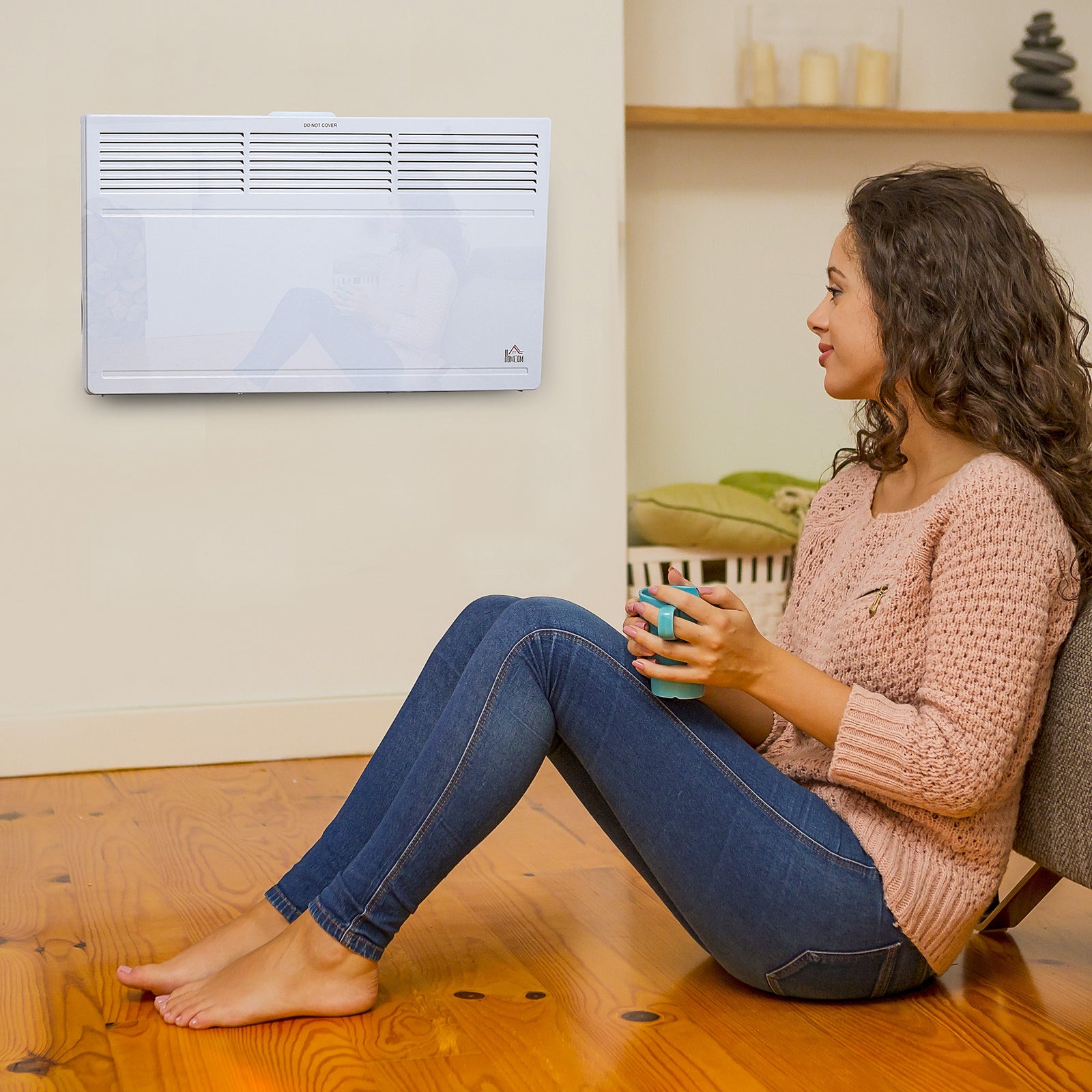 Convector Radiator Heater With Adjustable Thermostat Safety | One Size | White