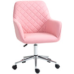 Swivel Argyle Office Chair Leather-feel | Pink