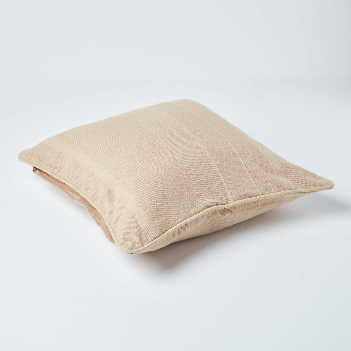 Cotton Rajput Ribbed Cushion Cover | 60cm x 60cm | Beige