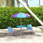 Kids Bistro Table And Chair Set W/ Fairy Theme, Adjustable Parasol