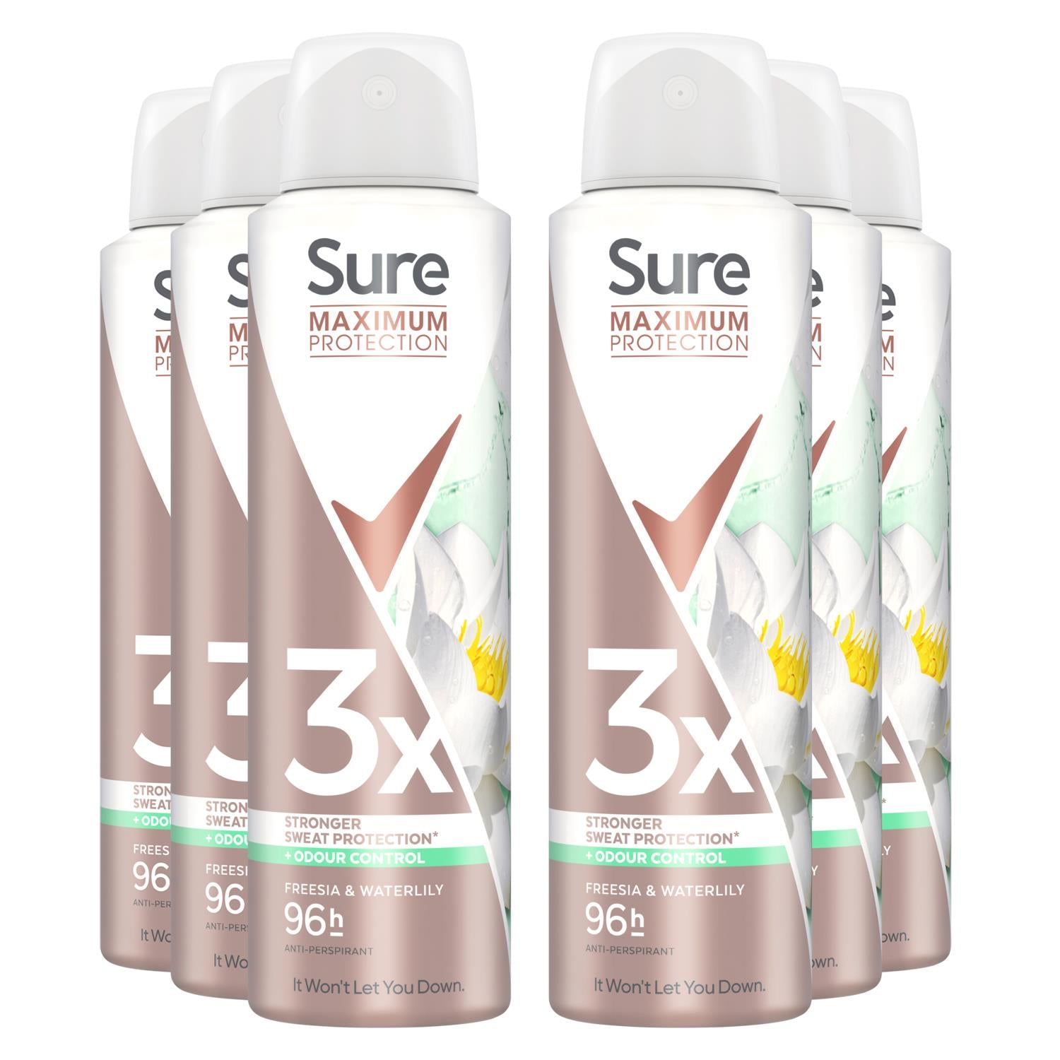 Women Maximum Protection Antiperspirant Spray Freesia&water Lily, 6pk, 150ml | 6