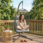 Hanging Egg Chair, Outdoor Swing Chair With Stand | Dark Grey