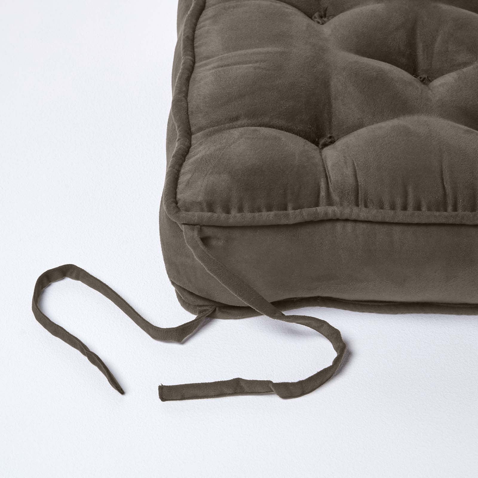 Faux Suede Dining Chair Booster Cushion | 40cm x 40cm | Grey