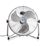 Floor Fan High Velocity Portable Chrome Fan Adjustable 3 Speed Standing Industrial Large Cooling Metal Gym Fan | 14" | Silver