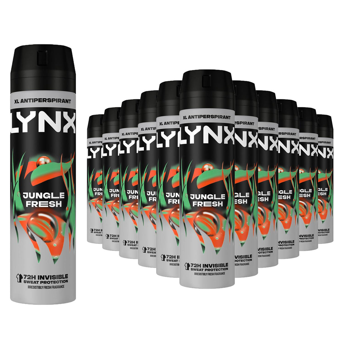 Jungle Fresh Antiperspirant Spray 72h Protection Deodorant 200ml | Set of 12