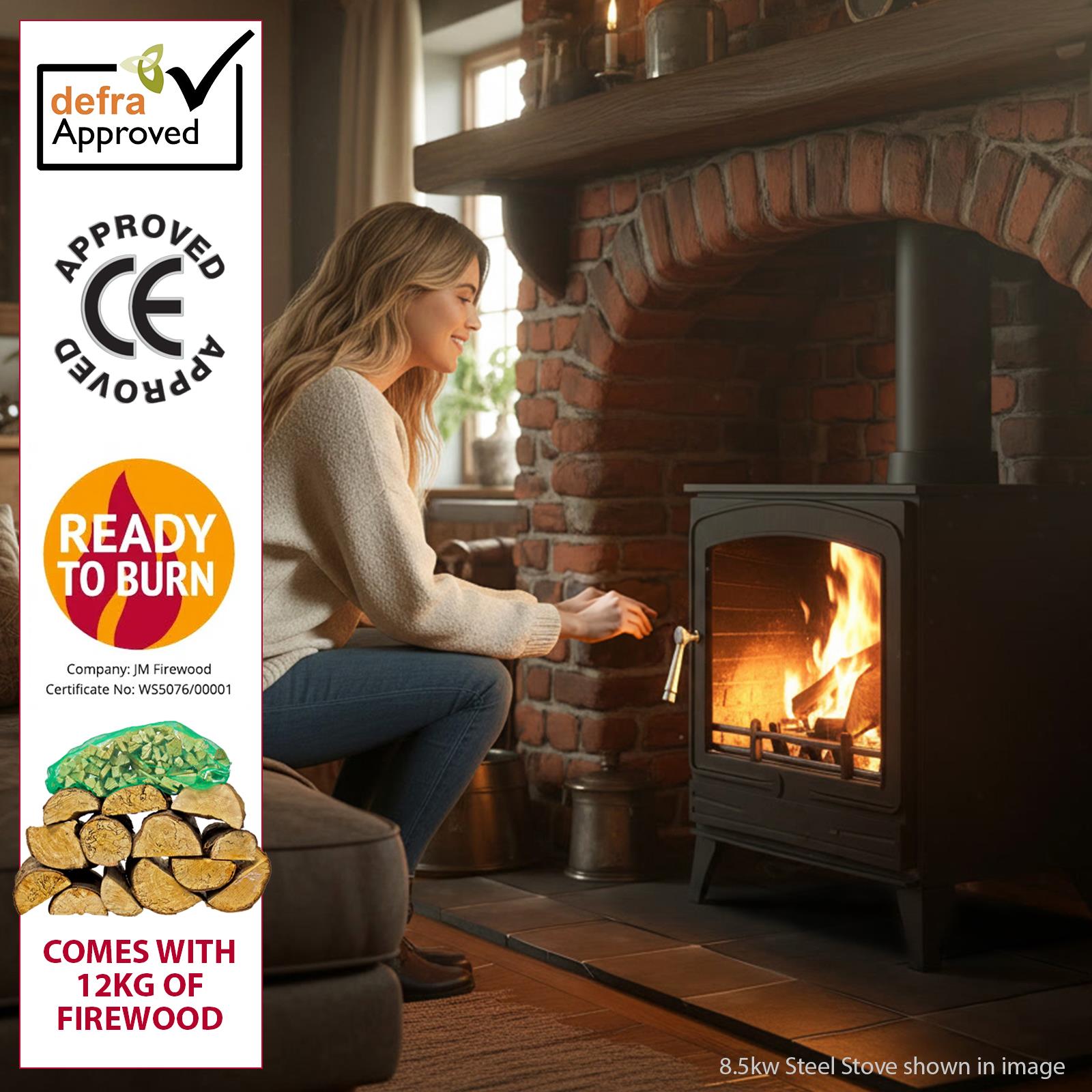 Steel Eco Multifuel Stove + Firewood Starter Kit | 5kw | Steel
