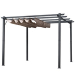 3x3(m) Pergola Gazebo Sun Shade Shelter Aluminium Garden | Brown