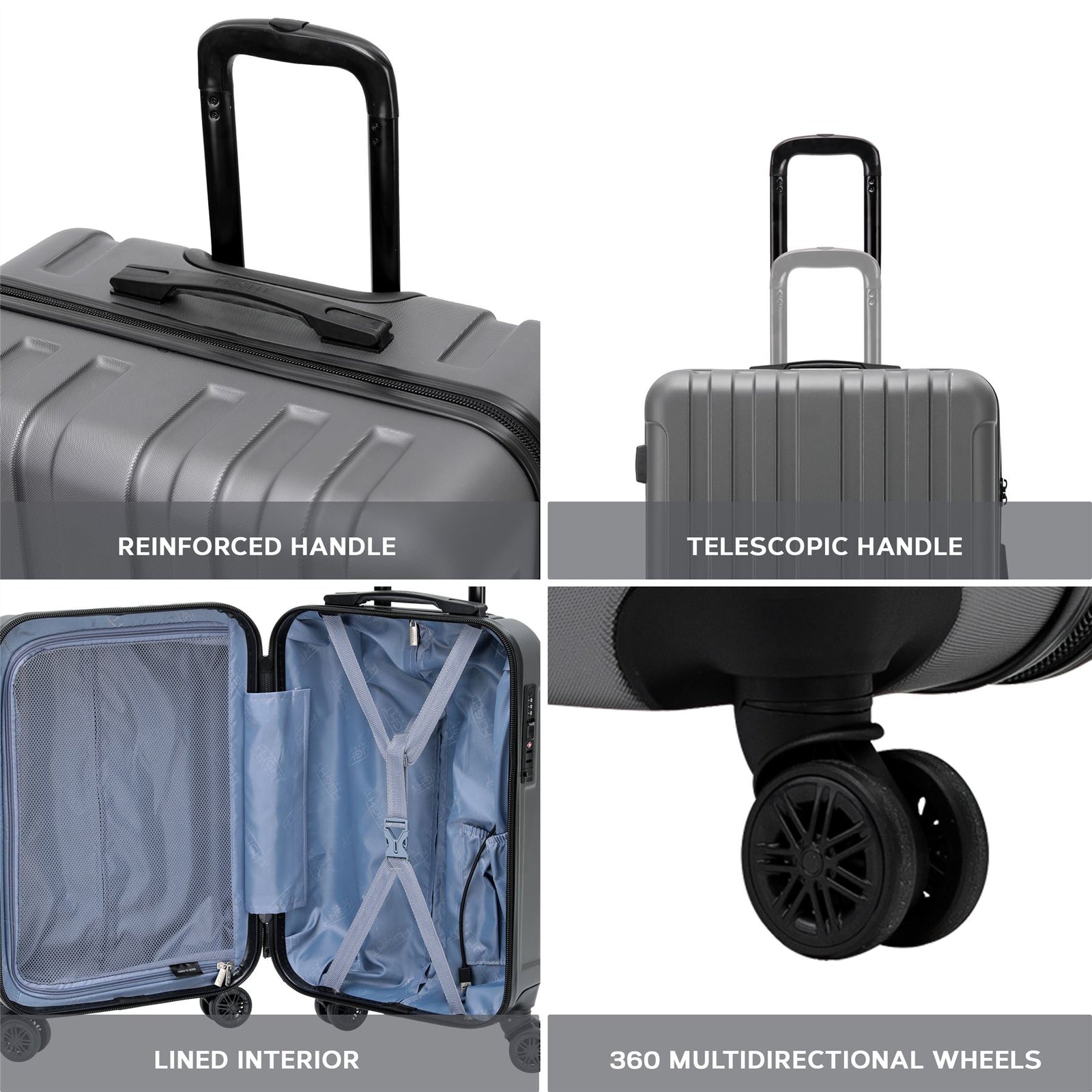 Large 30" Hard Shell Check In Suitcase 8 Spinner Wheels Hold Luggage | Large | Anthracite