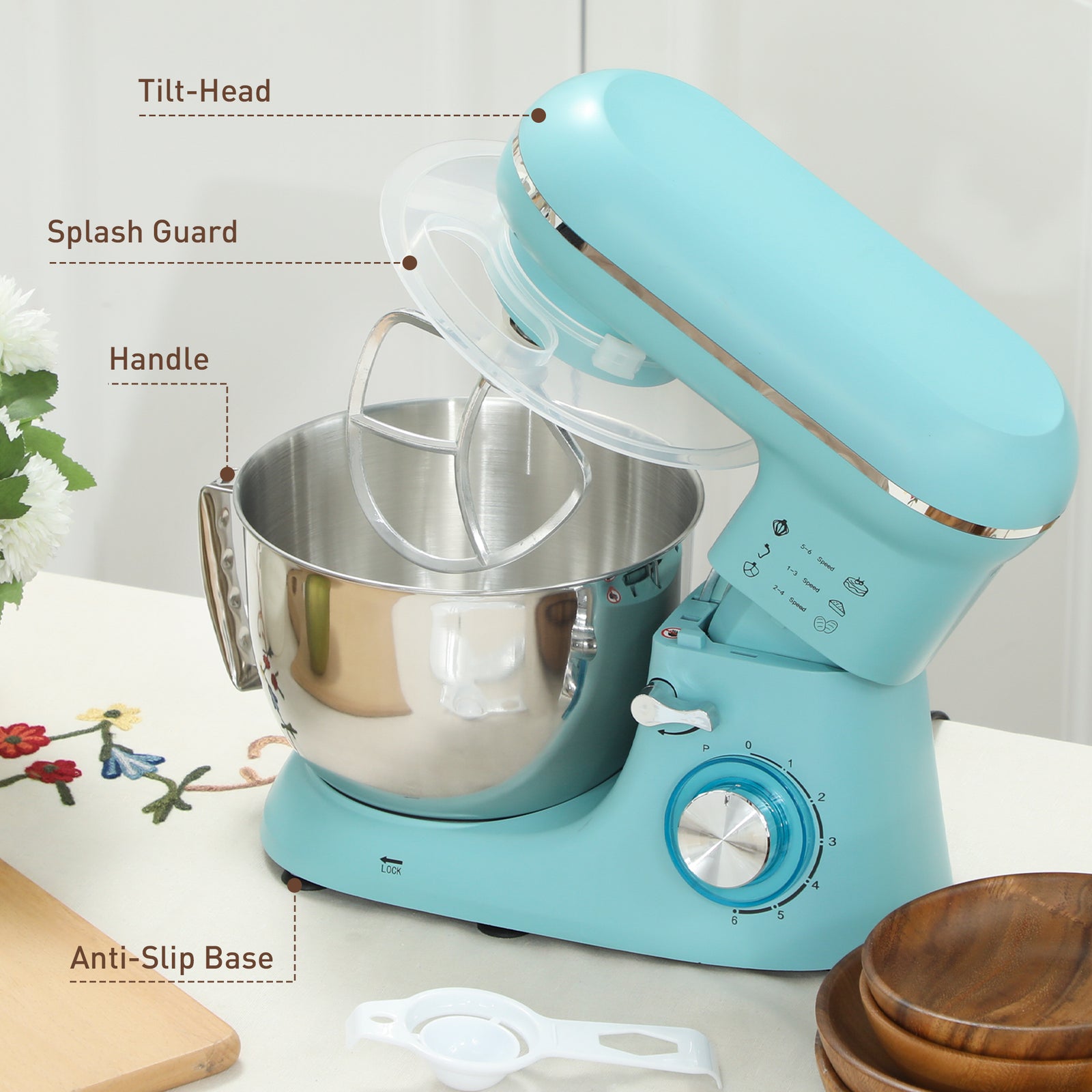 Electric Stand Mixer 4.5l Food Mixer With Dough Hook | Blue