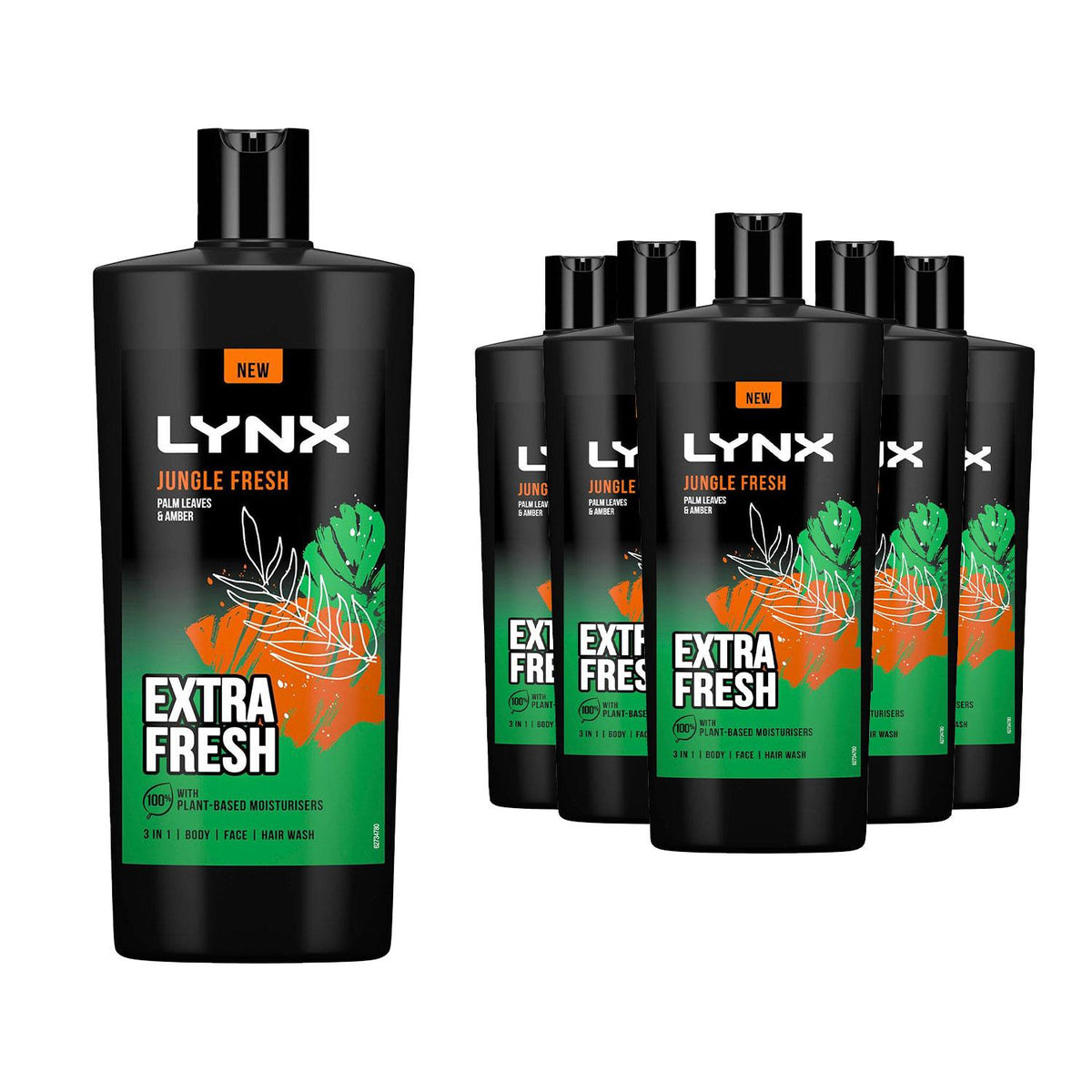 3 In 1 Body, Face & Hair Wash Shower Gel Extra Fresh Jungle Fresh 700ml | Set of 12