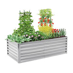 Outdoor Modular Metal Raised Garden Bed | One Size | Silver