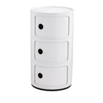 Cylindrical Multi-tiered Plastic Storage Drawer Unit | White