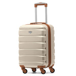 55x35x25cm Lightweight Suitcase - Cabin Carry On - Hard Shell - 4 Wheels Overhead Luggage | Cabin | Cream