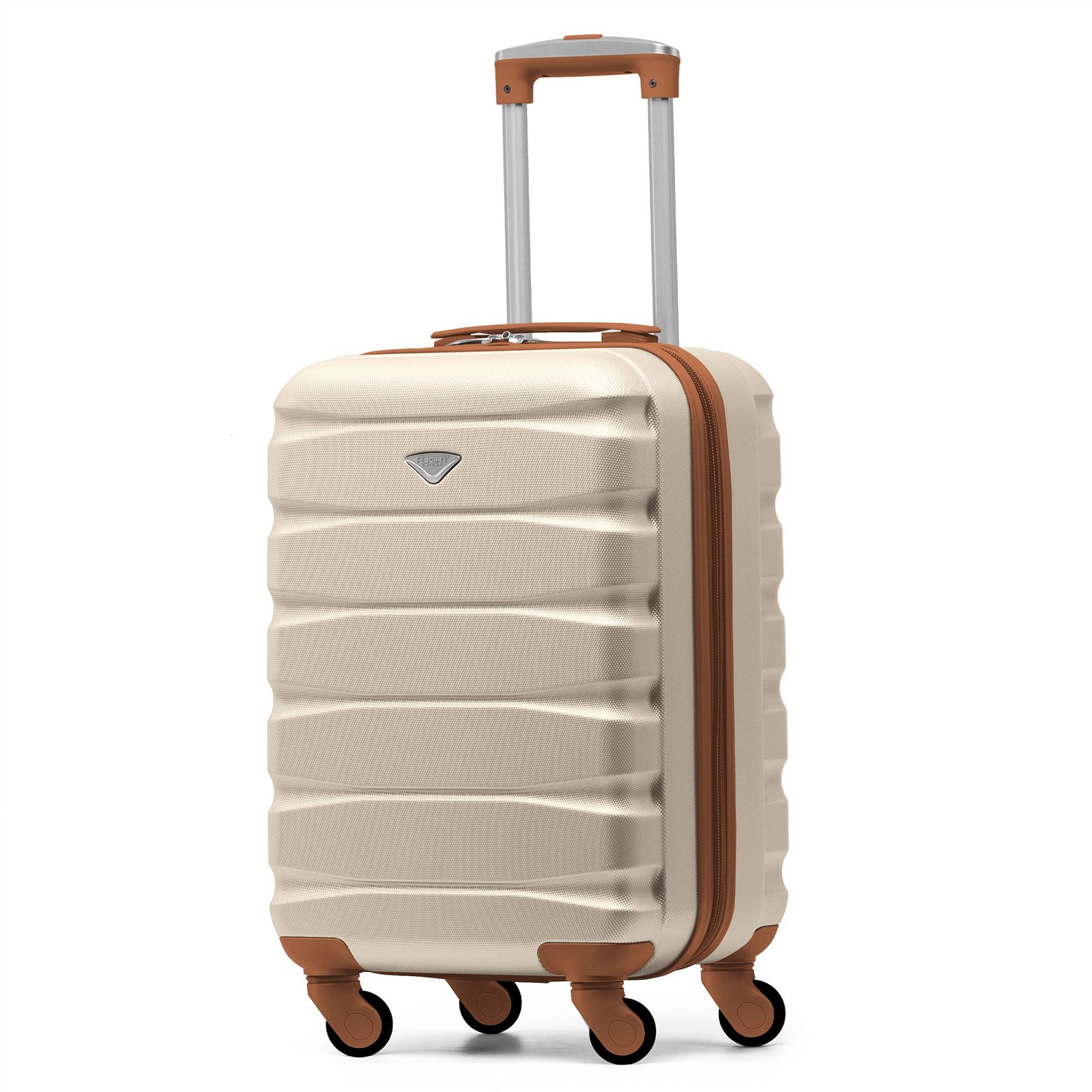 55x35x25cm Lightweight Suitcase - Cabin Carry On - Hard Shell - 4 Wheels Overhead Luggage | Cabin | Cream
