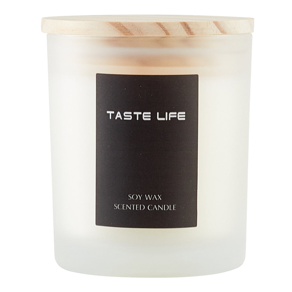 Handmade Soy Wax Scented Candle In Frosted Glass Jar