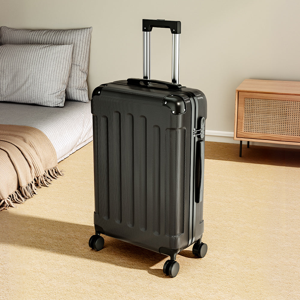 Modern Hardside Spinner Suitcase With Combination Lock | 24" | Black