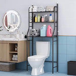 3 Tiers Metal Bathroom Organizer Over Toilet Rack Storage Shelves | Black